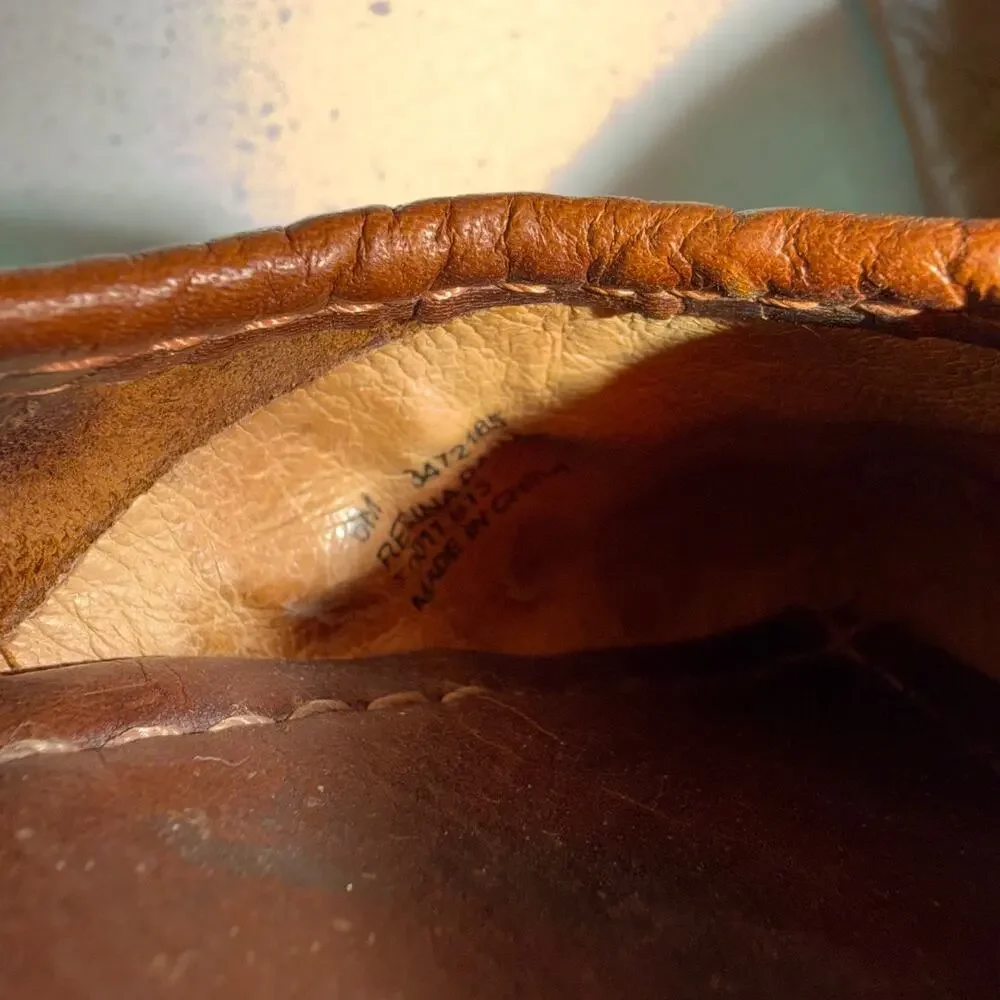 Frye Regina Pointed Toe Leather Ballet‎ Flat Cognac Size 6